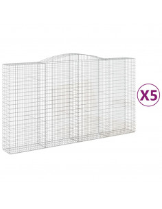 Cesti Gabbioni ad Arco 5 pz 400x50x220/240 cm Ferro Zincato 2