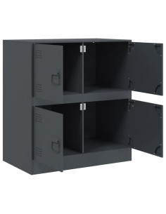 Credenza Antracite 67x39x73 cm in Acciaio 2