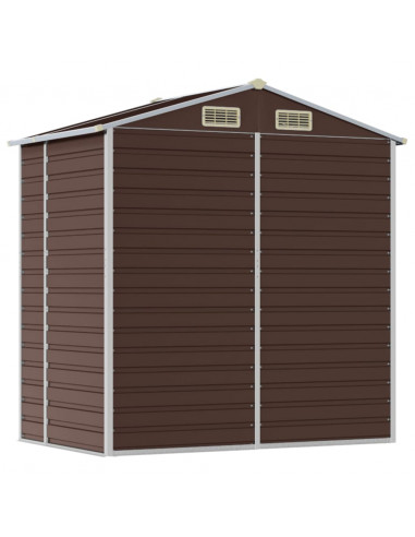 Capanno da Giardino Marrone 191x130x198 cm in Acciaio Zincato