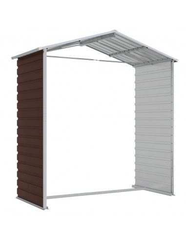 Capanno da Giardino Marrone 191x130x198 cm in Acciaio Zincato