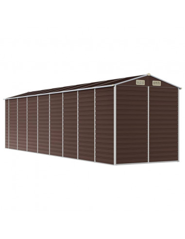 Capanno da Giardino Marrone 191x725x198 cm in Acciaio Zincato