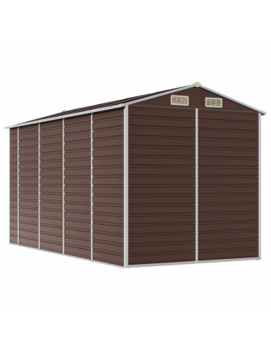 Capanno da Giardino Marrone 191x385x198 cm in Acciaio Zincato