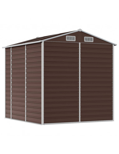 Capanno da Giardino Marrone 191x215x198 cm in Acciaio Zincato