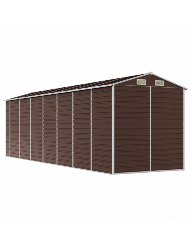 Capanno da Giardino Marrone 191x640x198 cm in Acciaio Zincato