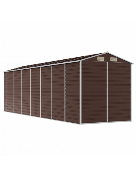 Capanno da Giardino Marrone 191x640x198 cm in Acciaio Zincato