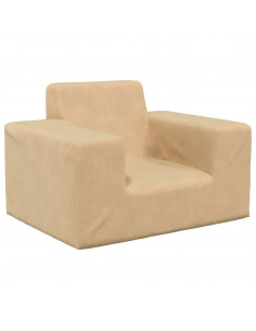 Divano per Bambini Crema in Morbido Peluche 2