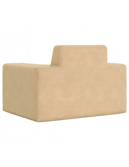 Divano per Bambini Crema in Morbido Peluche
