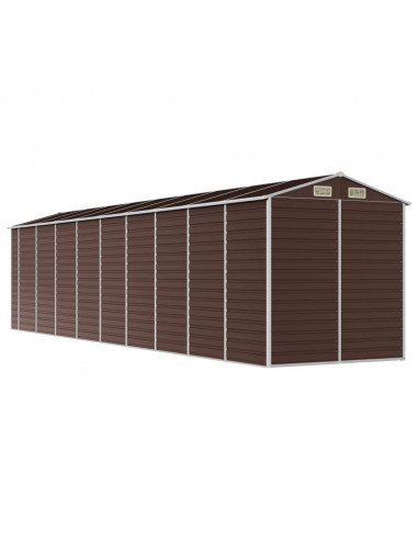 Capanno da Giardino Marrone 191x810x198 cm in Acciaio Zincato
