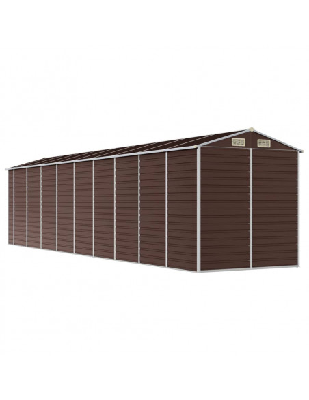Capanno da Giardino Marrone 191x810x198 cm in Acciaio Zincato
