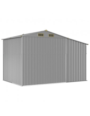 Capanno da Giardino Grigio 277x192,5x179 cm in Acciaio Zincato
