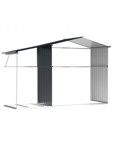 Capanno da Giardino Antracite 277x192,5x179 in Acciaio Zincato