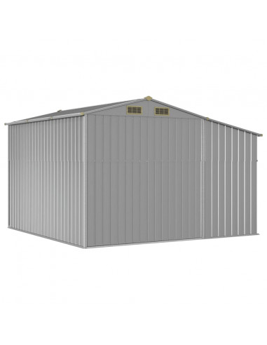 Capanno da Giardino Grigio 277x279x179 cm in Acciaio Zincato
