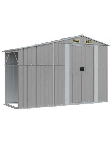 Capanno da Giardino Grigio 277x279x179 cm in Acciaio Zincato