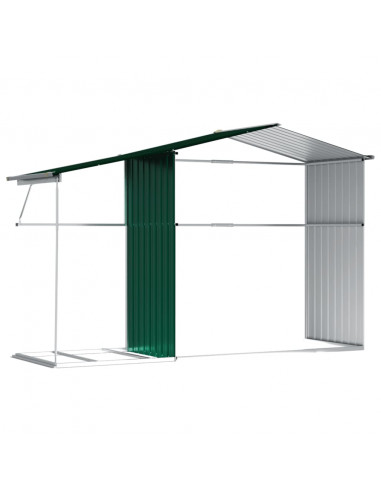 Capanno da Giardino Verde 277x192,5x179 cm in Acciaio Zincato