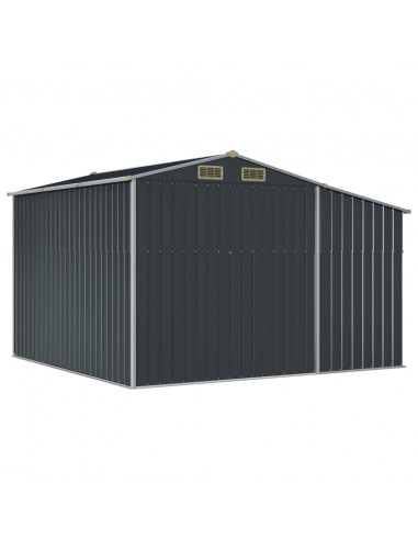 Capanno da Giardino Antracite 277x279x179 cm in Acciaio Zincato