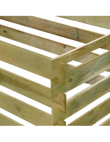 Compostiera a Stecche Pino Impregnato 180x90x90 cm