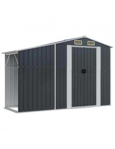Capanno da Giardino Antracite 277x279x179 cm in Acciaio Zincato