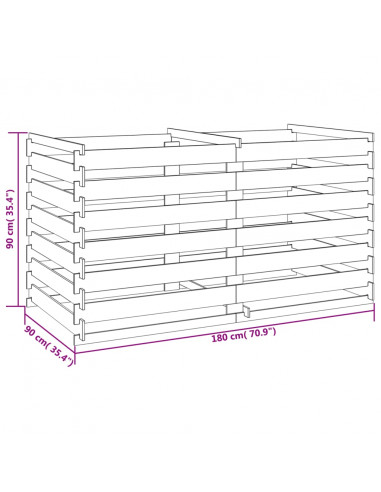 Compostiera a Stecche Pino Impregnato 180x90x90 cm