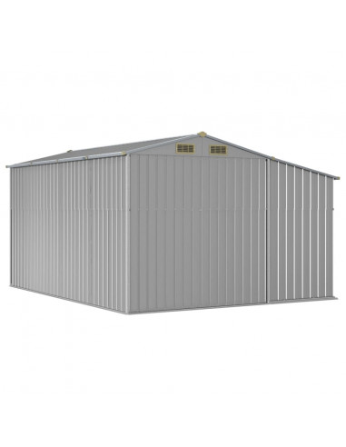 Capanno da Giardino Grigio 277x365,5x179 cm in Acciaio Zincato