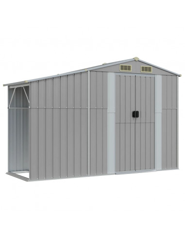Capanno da Giardino Grigio 277x365,5x179 cm in Acciaio Zincato