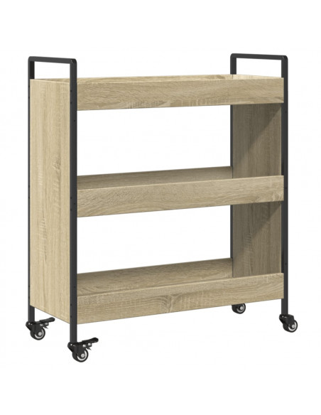 Carrello da Cucina Rovere Sonoma 70x30x82 cm Legno Multistrato