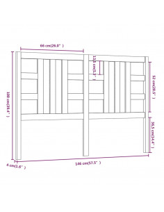 Testiera per Letto Grigia 146x4x100 cm Legno Massello di Pino