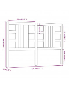 Testiera per Letto Marrone Miele 146x4x100 cm in Pino Massello