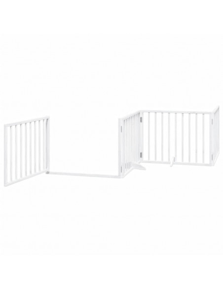 Cancello Cani Porta Pieghevole Bianco 10 Pannelli 800 cm Pioppo