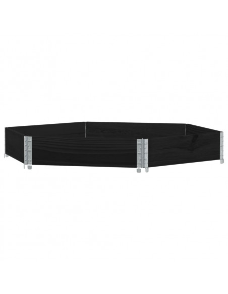Fioriera Rialzata Esagonale Nera 160x160cm Legno di Pino