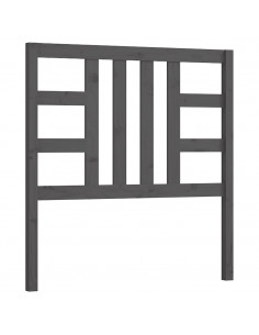 Testiera per Letto Grigia 96x4x100 cm in Legno Massello di Pino 2