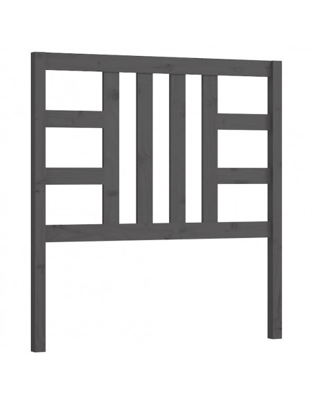 Testiera per Letto Grigia 96x4x100 cm in Legno Massello di Pino