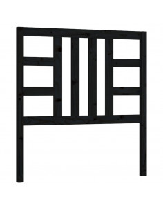 Testiera per Letto Nera 96x4x100 cm in Legno Massello di Pino 2