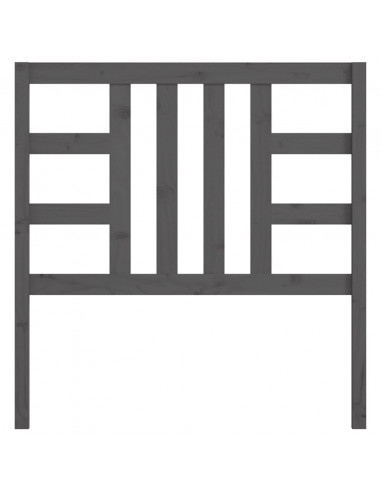 Testiera per Letto Grigia 106x4x100 cm Legno Massello di Pino