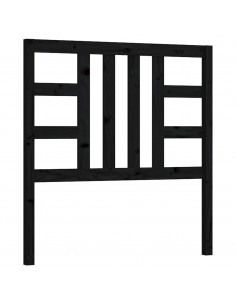 Testiera per Letto Nera 106x4x100 cm in Legno Massello di Pino 2