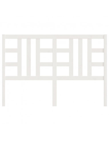 Testiera per Letto Bianca 126x4x100cm in Legno Massello di Pino
