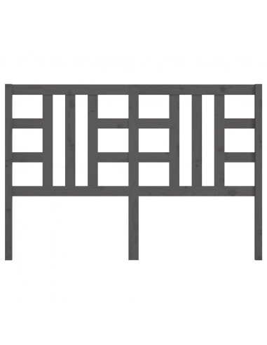 Testiera per Letto Grigia 126x4x100cm in Legno Massello di Pino