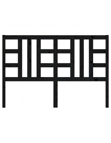 Testiera per Letto Nera 126x4x100 cm in Legno Massello di Pino