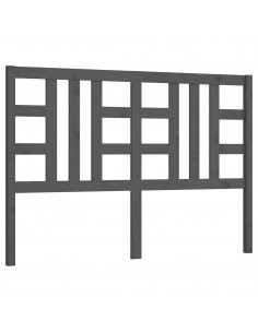 Testiera per Letto Grigia 141x4x100cm in Legno Massello di Pino 2