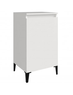 Comodino Bianco Lucido 40x35x70 cm in Legno Multistrato 2