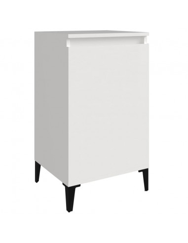 Comodino Bianco Lucido 40x35x70 cm in Legno Multistrato