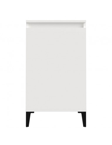 Comodino Bianco Lucido 40x35x70 cm in Legno Multistrato