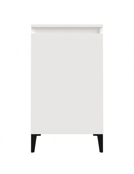 Comodino Bianco Lucido 40x35x70 cm in Legno Multistrato
