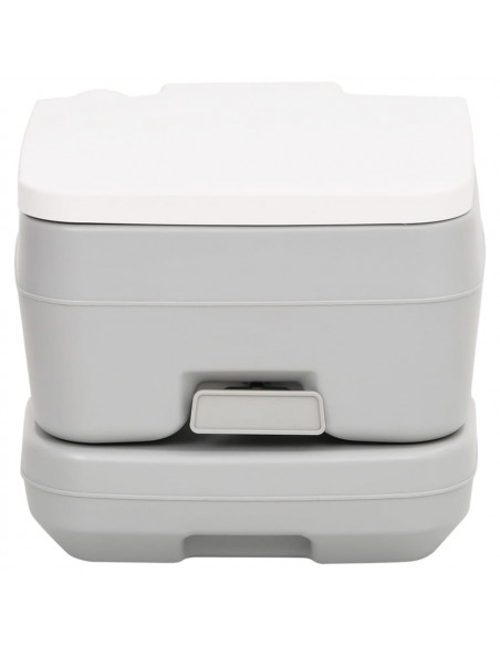 Toilette da Campeggio Portatile Grigia e Bianca 10+10 L in HDPE