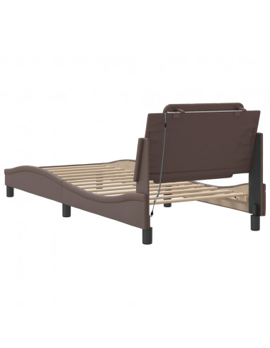 Giroletto con Luci LED Marrone 90x200 cm in Similpelle