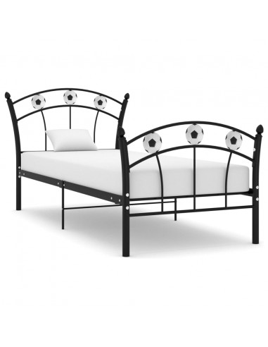 Giroletto con Motivo Calcio in Metallo Nero 90x200 cm