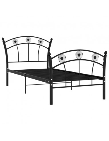 Giroletto con Motivo Calcio in Metallo Nero 90x200 cm