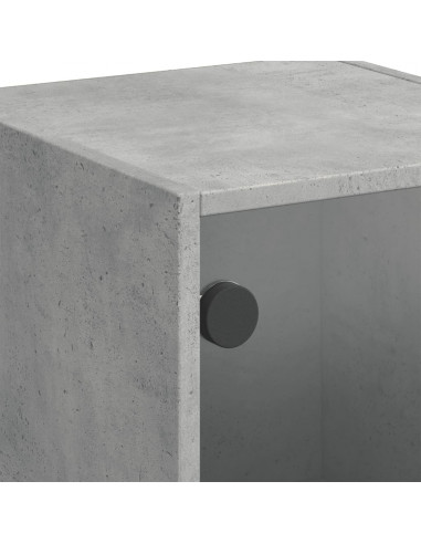 Credenza con Ante in Vetro Grigio Cemento 35x37x109 cm