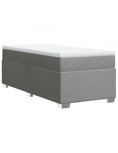 Giroletto a Molle con Materasso Grigio Chiaro 90x190 cm Tessuto