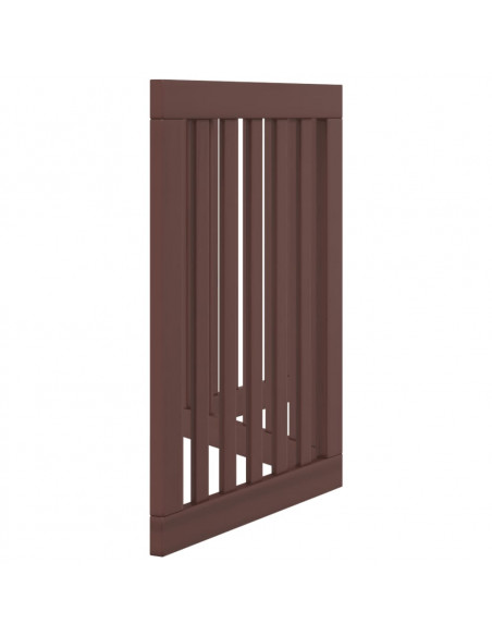 Cancello Cani Pieghevole 3 Pannelli Marrone 150cm Legno Pioppo