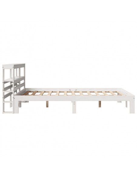 Giroletto con Testiera Bianco 140x200 cm Legno Massello di Pino